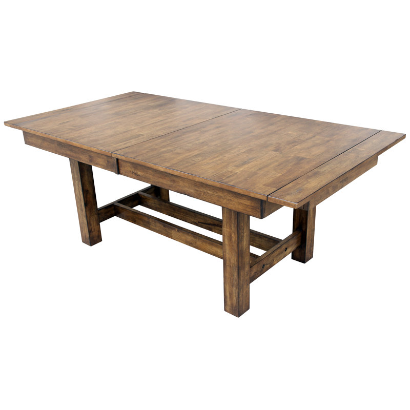 Caudill 3 butterfly Leaf Solid Rubberwood Dining Table